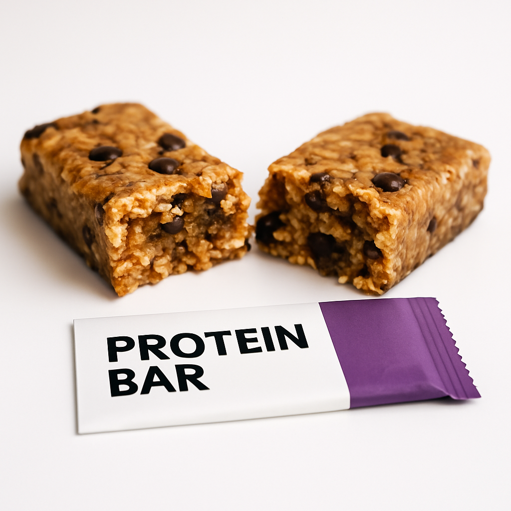 Granola bar with hidden sugar content and low protein